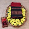 Kalyani Cotton Saree – Red with Black Border