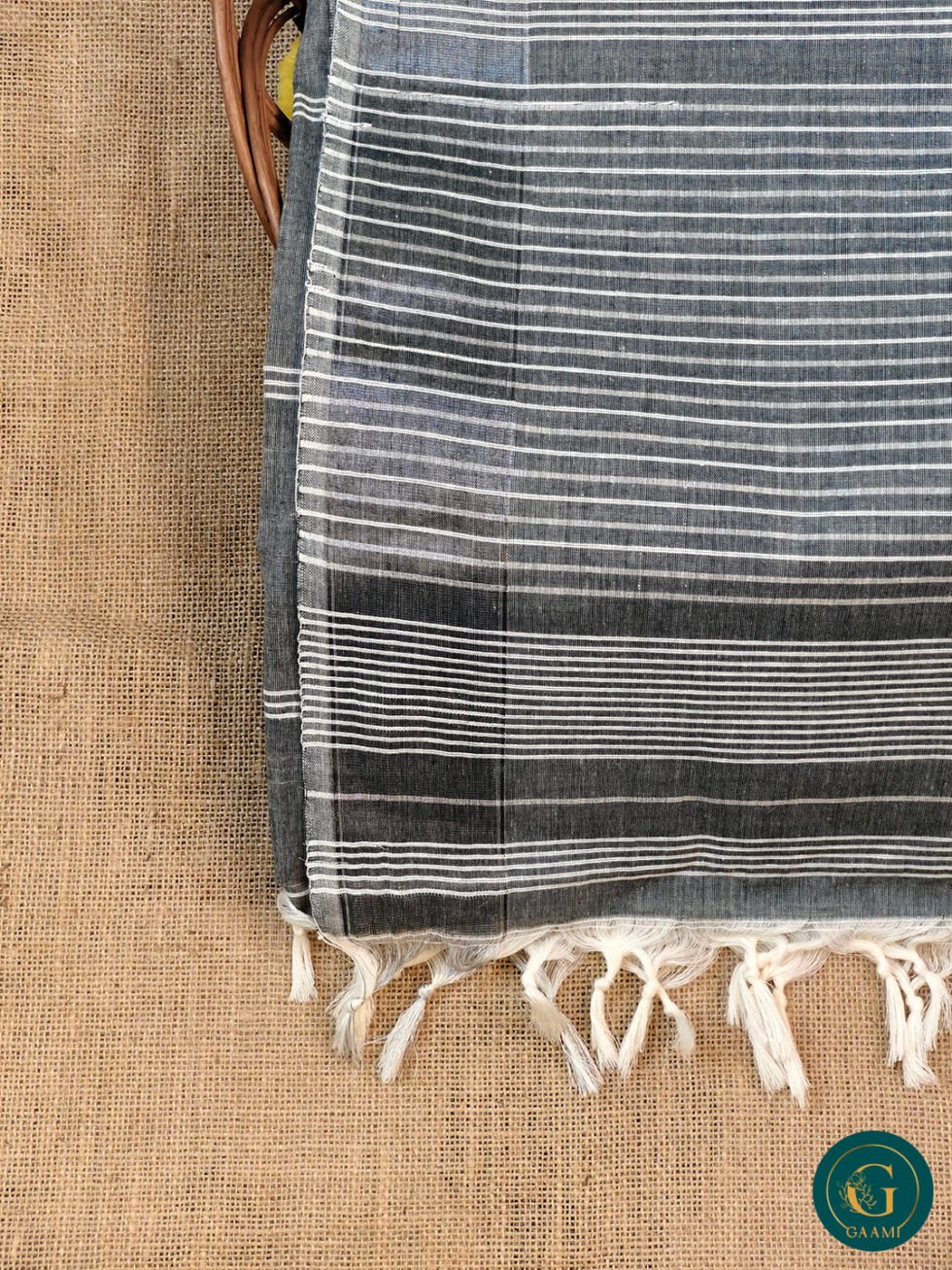 Cement Grey with Horizontal White Lines