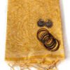 Fancy Cotton Saree in Golden Color with Parrot & Humming Bird Thread Work