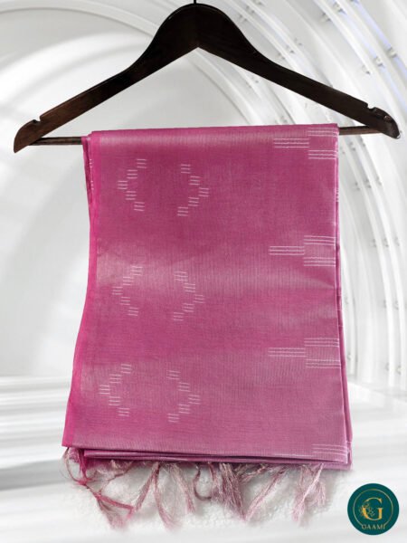 Bhagalpuri Cotton Tissue Saree in Pink Color with Thread Work