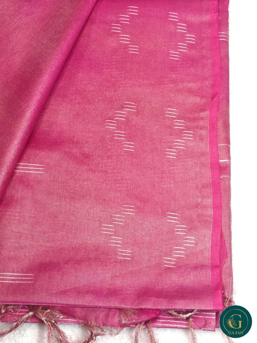 Bhagalpuri Cotton Tissue Saree in Pink Color with Thread Work