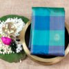 Pure Soft Silk Saree with Checks in Hues of Blue