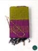Kalyani Cotton Saree in Parrot Green with Purple Border