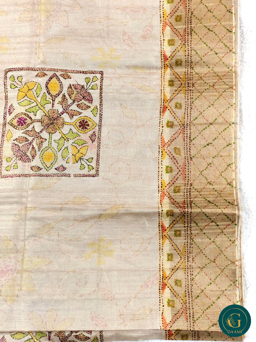 Semi Tussar Saree with Spider Pattern