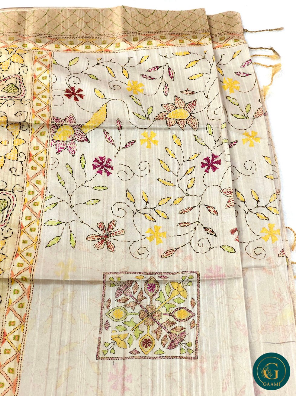 Semi Tussar Saree with Spider Pattern