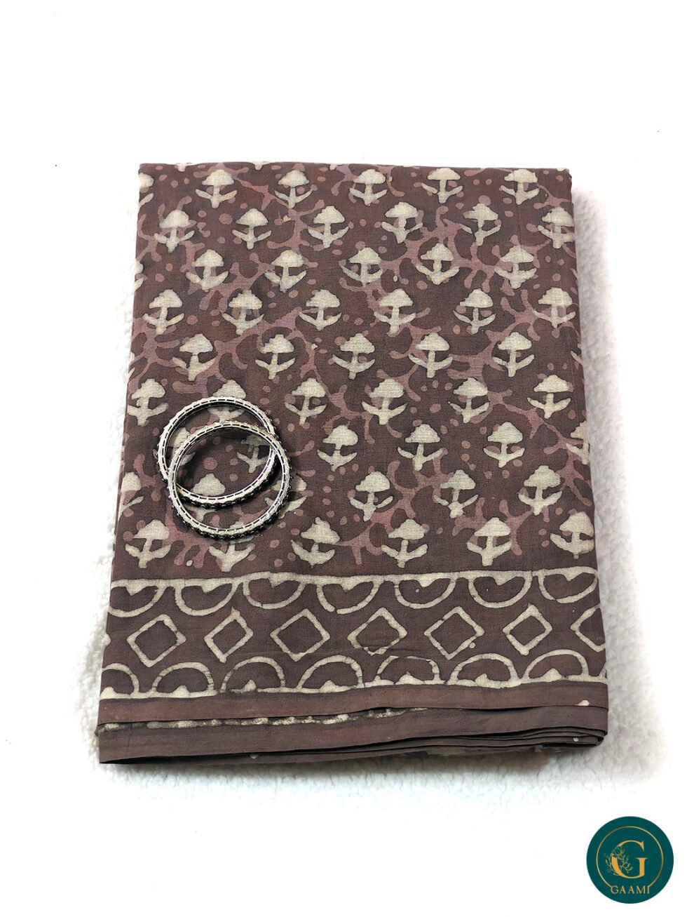 Mulmul Cotton Saree in Brown Colour