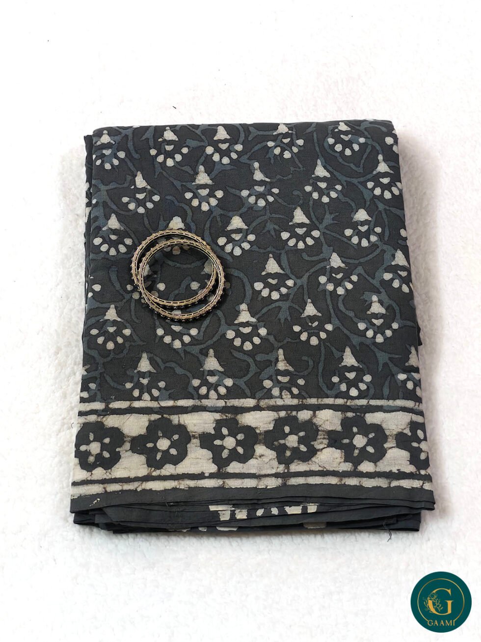 Mulmul Cotton Saree in Cement Grey Colour