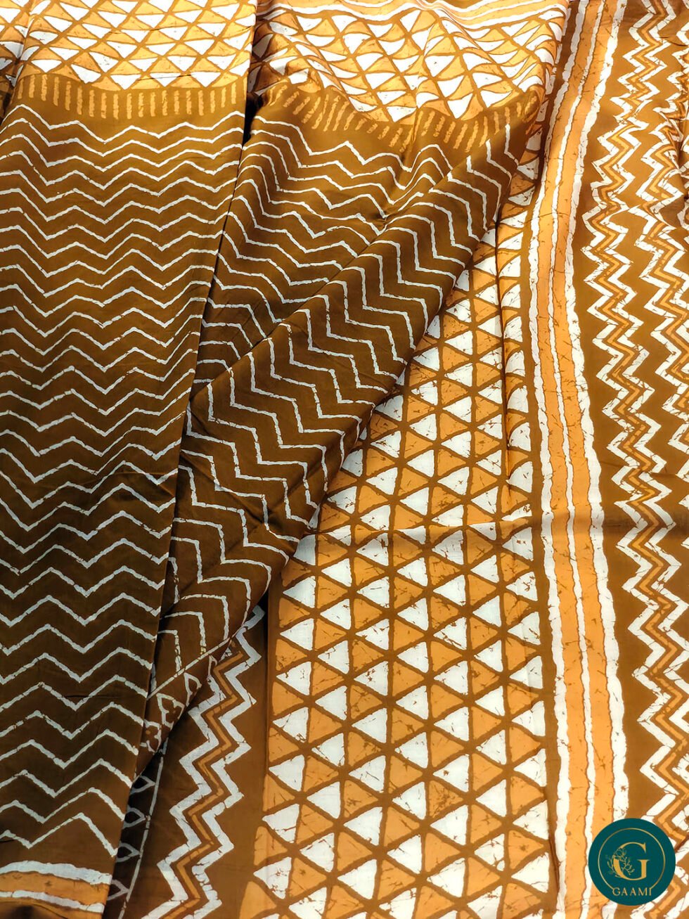 Mulmul Cotton Saree in Turmeric Yellow Colour