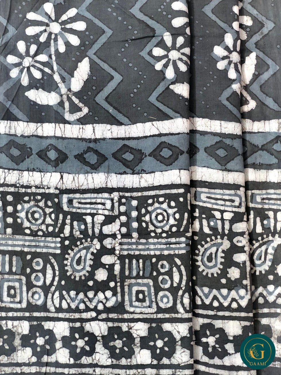 Mulmul Cotton Saree in Cement Grey Colour