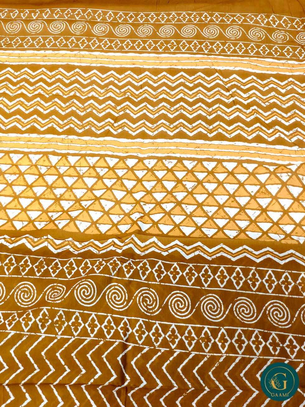 Mulmul Cotton Saree in Turmeric Yellow Colour