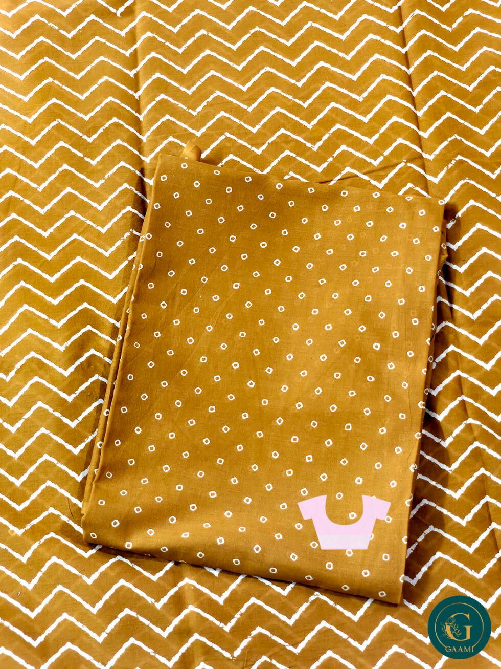 Mulmul Cotton Saree in Turmeric Yellow Colour