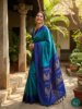Kalyani Cotton Saree in Blue with Royal Blue Border
