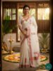 Kerala Saree in Copper Kasavu with Beautiful Floral Embroidery