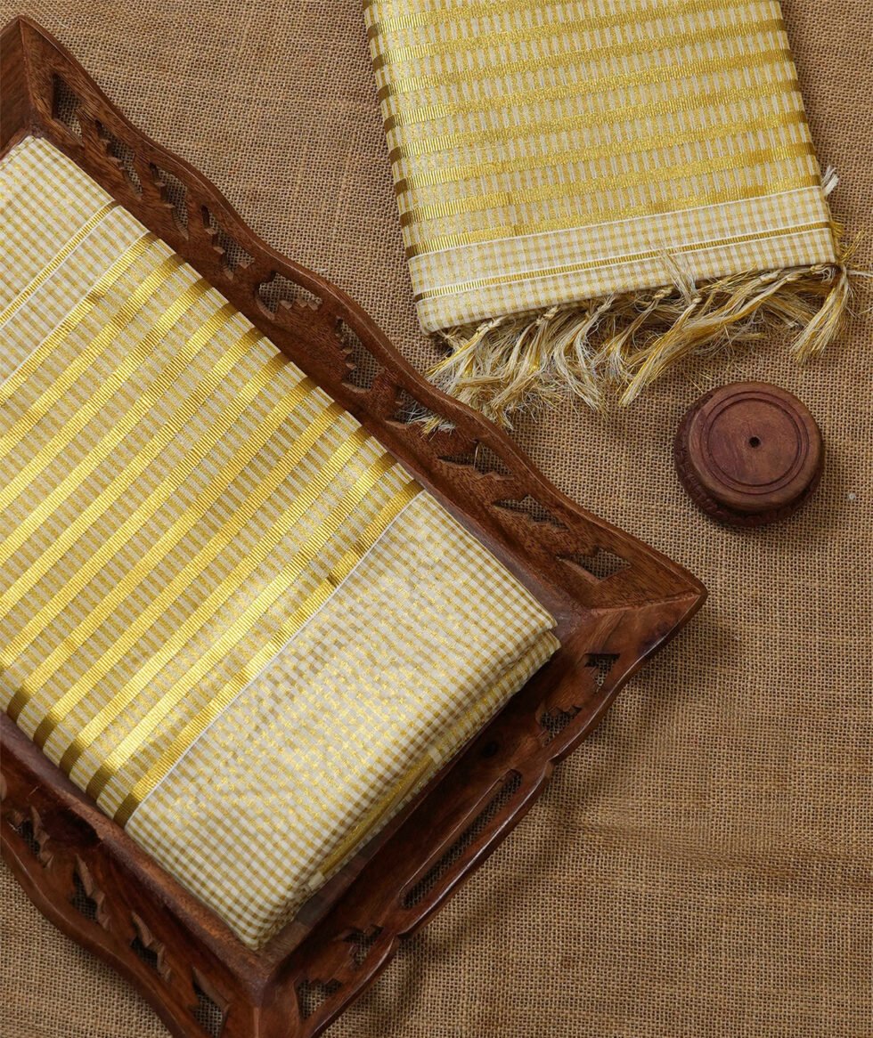 Kerala Saree Micro check with Kasavu Boarder